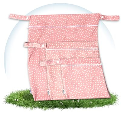Hinzling Wetbag (Daisy Blush - L) – Nasstasche für Stoffwindeln – Nachhaltige Wetbags aus recyceltem Polyester – Wetbag für Kindergarten und Unterwegs – Wetbag Kindergarten Oeko-TEX Zertifiziert