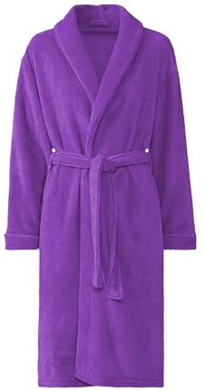 GREATOYAR Albornoz de Ducha para Hombre o Mujer, Albornoz de Rizo, Bata de Baño, Pijama, 100% Algodón, Talla M o L, Color Morado