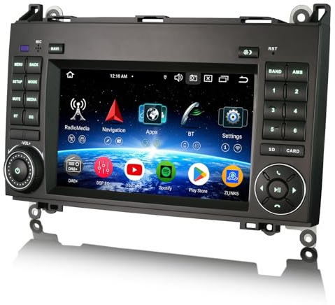 8-Kern 4GB+64GB 7 Zoll Android 16 Autoradio mit GPS Navi für Mercedes Benz A/B Klasse W169 W245 Viano Vito Sprinter VW Crafter Canbus CarPlay Android Auto WiFi 4G Bluetooth 5.0 DSP DAB+ OBD2 Canbus