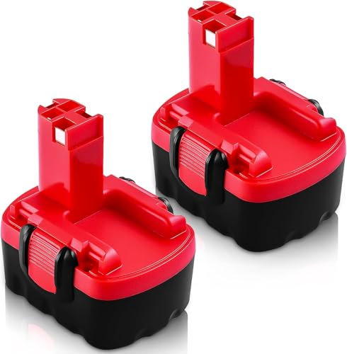 2X 14.4V Ni-MH 5.0Ah Replacement Battery for Bosch Battery BAT038 Compatible with Bosch BAT038 Batteries 14.4V BAT040 BAT041 BAT140 2607335533 2607335275 2607335685 PSB PSR GST (5.0Ah*2PCS)