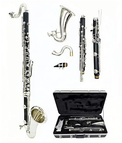 Professional New Silver Plated Keys Bass Clarinet LOW E Bb Tuning Black Tube Clarinet ABS