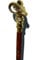 Decorative Walking Cane with Brass Ram Head Handle, Brown Wooden Shaft, Heavy Duty Support Stick