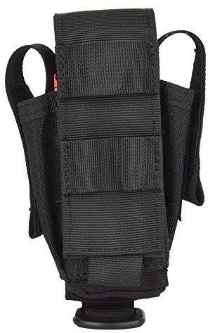 QANYEGN Nylon Multifunction Tool Storage Bag, Multi Pockets Tool Organizer, Multitool Case with Strap and Snap Clip for Pencil Knife Flashlight (Black)