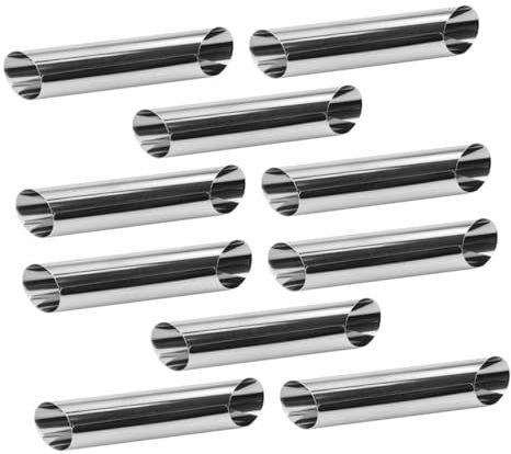 Warmhm 20 Stück Backwerkzeug Hülse Backen Nicht -STiCK Dänische Croissants-Formen Backformen für Croissants Rostfreier Stahl Silver