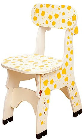 SOLUSTRE Holz Giraffe Kinderstuhl mit Rückenlehne Lustiges Design für Frühkindliche Bildung Sicher und für Kinderzimmer und Lernumgebungen