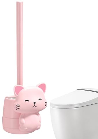 WC-Bürsten Set - Katzenförmiger Wandhalter Mit Langen Borsten | Schnelltrocknende Toilettenbürste Ohne Tote Winkel, Modernes Badezimmer Zubehör Für Waschbecken & Toiletten
