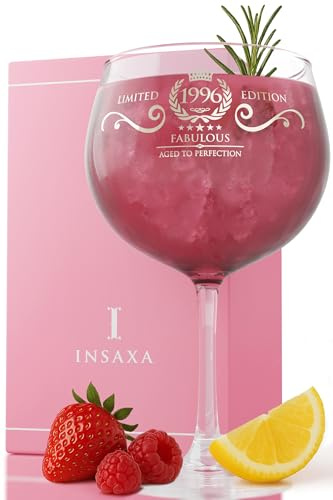 Insaxa 30th Birthday Gifts for Women - Fabulous 1996 Large Gin Balloon Glass (730ML) 30th Birthday Gifts for Her 30th Birthday Present Gift for Woman 1996 Presents
