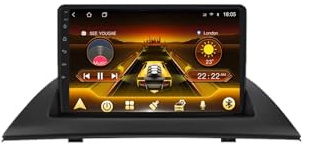 Bella e fluida car radio，Android 15 Lettore multimediale 9 Wireless CarPlay Android Auto，per BMW X3 E83 2004-2012 con Telecamera posteriore Touchscreen(GB1 2+32G)