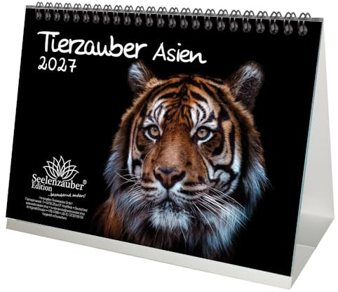 Tierzauber Asien DIN A5 Tischkalender für 2027 Tiere Wald Natur Baum - Seelenzauber
