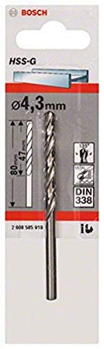 Bosch Professional Metallbohrer HSS-G geschliffen (Ø 4,3 mm)