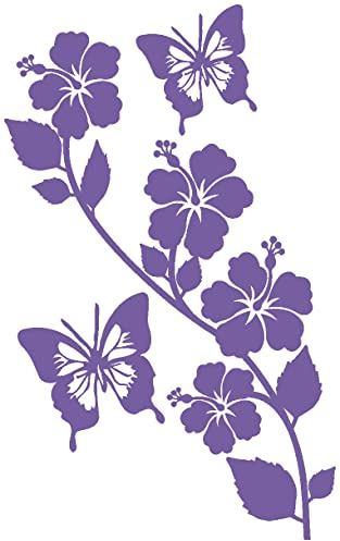 Samunshi® Blumenranke Wandtattoo kurz 19 x 30cm lavendel