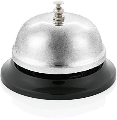 WAS 1449 001 Rezeptionsglocke mit Fuß Lackiert, 8.5cm Durchmesser