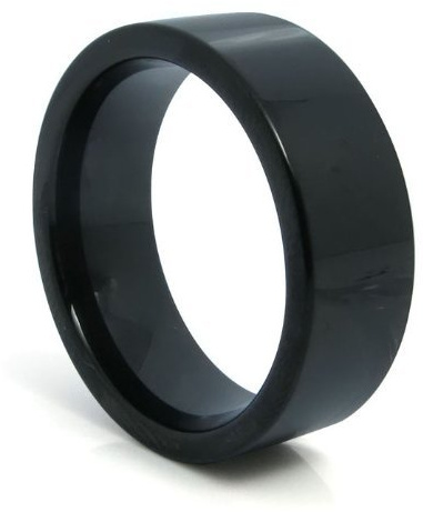 JewelryWe Schmuck 8mm Breite Glänzend Wolframcarbid Herren-Ring Männer Band Hochzeitsband Verlobung Engagment Ring Schwarz Größe 59