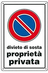 CARTELLO DIVIETO DI SOSTA P.P. 20x 30 PLASTICA [TARGOTIMBRI ]