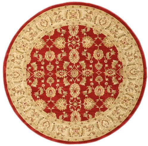 RugVista, Ziegler Kaspin, Teppich, Mittelflor Teppich, ∅ 200 cm, Rund, Orientalischer Ziegler Teppich, Oeko-Tex Standard 100, Polypropylene, Flur, Schlafzimmer, Küche, Wohnzimmer, Rot, Rost/Rot