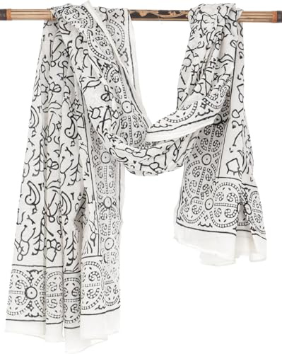 GURU SHOP Leichter Pareo, Sarong, Handbedrucktes Baumwolltuch - Farb Kombination 10, Herren/Damen, Baumwolle, 160x100 cm