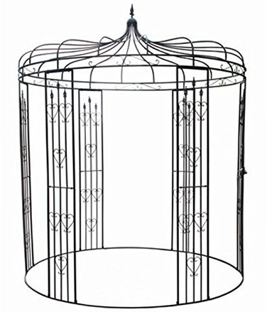 Dehner Rosenbogen Pavillon Heart, ca. 271 x 232 x 232 cm, Metall, schwarz