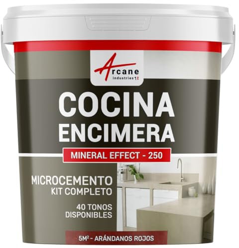Beton Cire Küche: Arbeitsplatte, Spritzschutz - NUANCES MINERALES Preiselbeeren Rot - 5 m² (in 2 schichten)