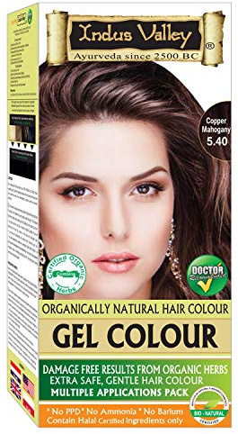 Indus Valley Copper Mahogany Gel Hair Dye Colouring Kit 5.4