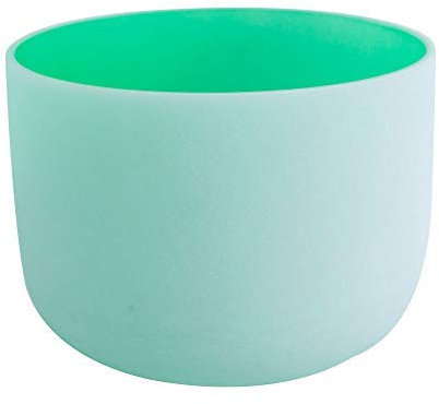 ENERGYSOUND 432 Hz Pas parfait F Coeur Chakra Vert Coloré Quartz Givré Bol Chantant 25 cm - Yoga Thérapie Guérison Sonore
