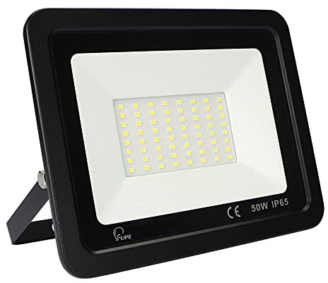 Mille Lucciole 50W LED Strahler Außen,5000LM Superhell Außenstrahler IP65 Wasserdicht Fluter 6500K Kaltweiß Scheinwerfer,LED Strahler für Hinterhof,Garage,Flur,Garten,Keine Bewegungsmelder【Schwarz】