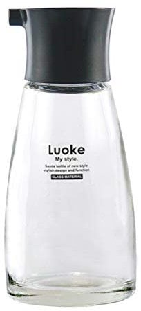 Cabilock Botella Dispensadora de Aceite de Vidrio Negro, 13x6.5x6.5cm, Reutilizable, Ideal para Restaurantes y Hogares