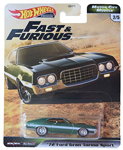 Hot Wheels Fast & Furious Motor City Muscle '72 Ford Gran Torino Sport, verde