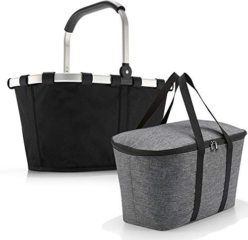 reisenthel carrybag mit coolerbag Einkaufkorb Einkaufstasche Isobag Isotasche Kühltasche Kühlkorb (Black + Twist Silver)