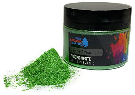 Pigmentos Epoxi 15 g - Color Metalizado Perlado Verde Jungle Green para Resina, Joyas, Arte, Mesas y Pintura