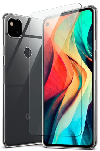 moex 3 in 1 Pack für Google Pixel 4a Hülle mit 2X Panzer Schutzglas Folie, [Aero Case + ShockProtect Glas] Komplettschutz Handyhülle durchsichtig aus Silikon Schutzhülle, Clear
