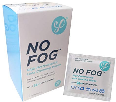 No Fog by SO High Performance Lens Cleaning Wipes: 30 Wipes, White