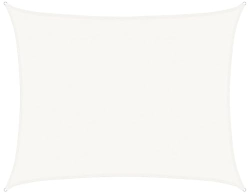 vidaXL Voile d'Ombrage Bâche de Voile de Soleil Toile d'Ombrage Protection UV Jardin Terrasse Balcon Extérieur 160 g/m² Blanc 6x7 m PEHD