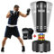 Kitopa Boxsack Stehend, 178CM Freistehender Boxsack mit Training SchaumstoffhüLse, MMA Boxsack Set mit Starken Saugnapf Basis-für Fitnessstudio (Boxsack mit Boxhandschuhen+schwarzem)