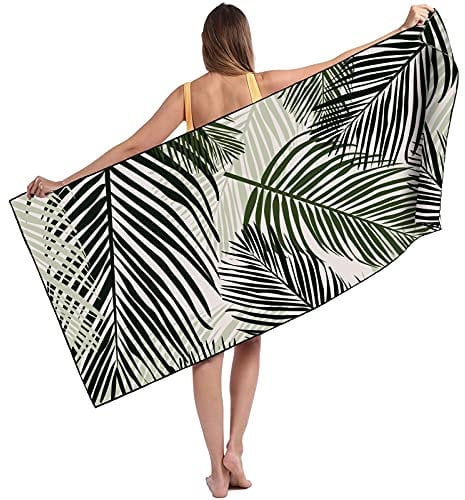 Runmeihe Strandtuch, 80 x 180cm Extra großes Mikrofaser Strandtuch für Erwachsene, Doppelseitiges Sandfreies Schnelltrocknend Leichtes Handtuch für Strand Schwimmen