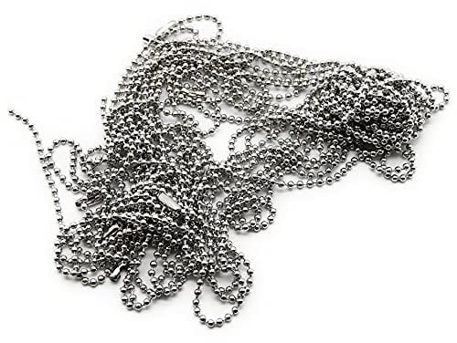 TheDogTagCo Stainless Steel Bead Ball Chains 27 Long For Jewellery Making Necklaces (x10)