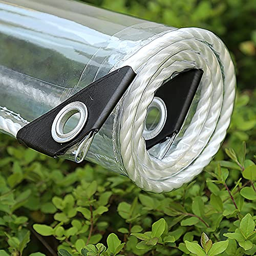 QWEASDF Telone Impermeabile Trasparente per Esterno,Tenda da Balcone in Plastica per Esterni, Teloni Impermeabili PVC, per Giardini Terrazze Balconi Automobili Piante Serre, Tettoie,2.2x5m/7.2x16.4ft