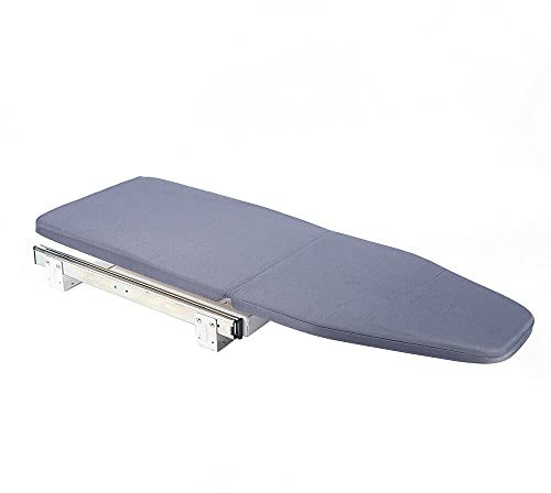 SHZICMY Wandmontierbarer Bügeltisch, Klappbar Faltbares Bügeltisch Ausziehbares Drehbar Bügelbrett Wand-Bügelbrett Dampfbügeltisch, Grau, Approx.81*31*15cm, Stahl, Holz