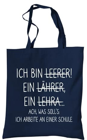 tradercat Jutebeutel bedruckt vintage 100% Baumwolle, Stoffbeutel bedruckt, tolles Geschenk für Lehrer, jutebeutel aesthetic als modisches Accessoire jutebeutel spruch (Ich bin Leerer - Blau)