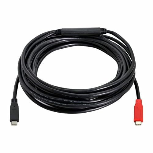 System-S USB 3.1 One Way Kabel 8 m Typ C Stecker zu Stecker Repeater Adapter in Schwarz