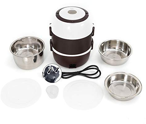 Contenitore per il pranzo elettrico portatile 3 strati 2L Mini forno a microonde multifunzione a vapore riscaldato scatola pranzo