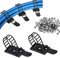 Reusable Adhesive Cable Management, 50 Set (2 Size) Cable Ties Adhesive Mounts, Multi-Purpose Cable Tidy Clips, Adjustable Cable Zip Ties, Cord Holders for Home and Office Desk Organization - Black