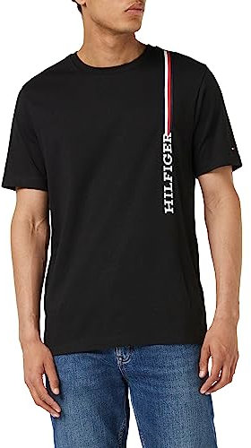 Tommy Hilfiger Men's Short-Sleeve T-Shirt Crew Neck, Black (Black), XS