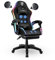 IBK Sedia da Gaming professionale, similpelle, massaggiante, supporto lombare, Led RGB, casse bluetooth, regolabile in altezza, schienale reclinabile, pistone a gas classe 3, Ufficio PC (Nero)