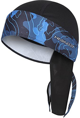 HASAGEI Bandana Herren Damen Atmungsaktiv Kopftuch Sports Bandana Cap Laufmütze Schnelltrocknend Kopftuch Unterm Radhelm Sommer Kopftücher Fahrrad Mütze (Dunkelblau)