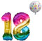 Luftballon 18. Geburtstag • XXL Riesen Folienballon SET • 101CM + 45 CM Ballon + 5M Deko Band • Folienballon 18 • Helium geeignet • Wiederverwendbar • Geburtstagsdeko 18 • 18 Geburtstag Deko
