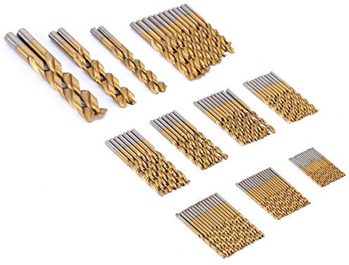 99 Stück Spiralbohrer Set, HSS Bohrer Set Titanbeschichtung Metall Spiralbohrer Set Metallbohrer Handspiralbohrer Bohrersets 1,5/2/2,5/3/ 3,2/3,5/4/4,5/5/5,5/6/6,5/8/10mm