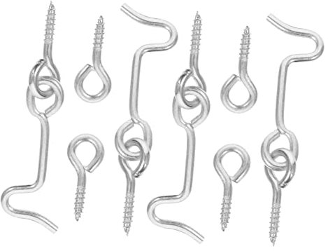 Uonlytech 4 Set Di Ganci Per Porte E Occhielli Per Serrature Per Cabine 1 5 Ganci Robusti Per Porte Scorrevoli Del Fienile E Porte Del Soffitto