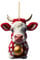 Weihnachtsdeko 2D Weihnachtskuh Anhänger Acryl Kuh Weihnachtsschmuck Lustig Weihnachtskugel Kuh Ornament Fenster Tür Auto Hängende Deko Party Weihnachten Geschenk Christbaumschmuck (B, OneSize)