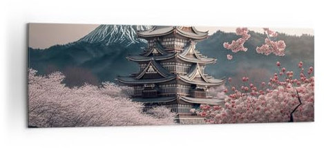Quadro su Tela 160x50cm Stampe da Parete Asia Giappone Ciliegia Giapponese Grandi Decorazione Murale Camera da Letto 1 pezzo Quadri Moderni Soggiorno Grafica Immagini Wall Art Canvas AB160x50-5734