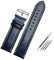 TINTAG Für Ersatz Citizen AT8020 JY8078 armband echtes lederarmband 23mm blau Uhrenarmband mit faltschließe armband, 23 mm, Achat